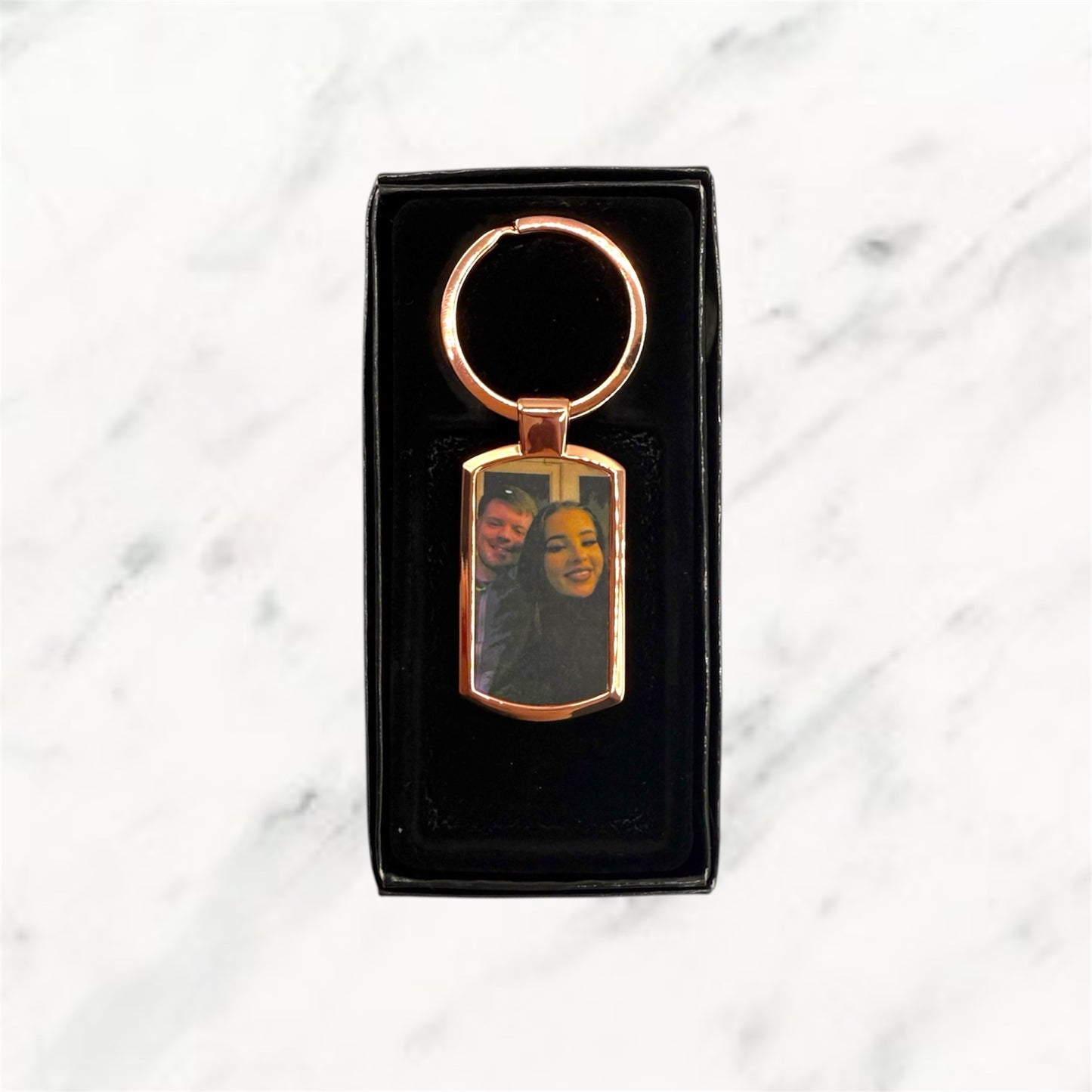 Rose Gold Oblong Keyring