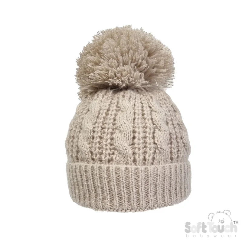 Cable Knit Pom Pom Hat