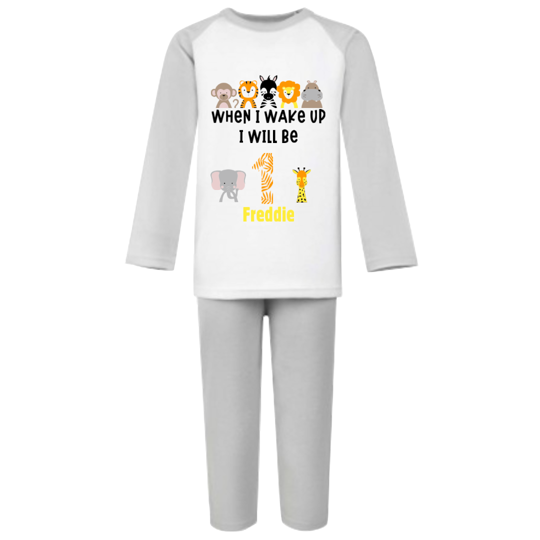 Grey Safari PJ's When I Wake Up