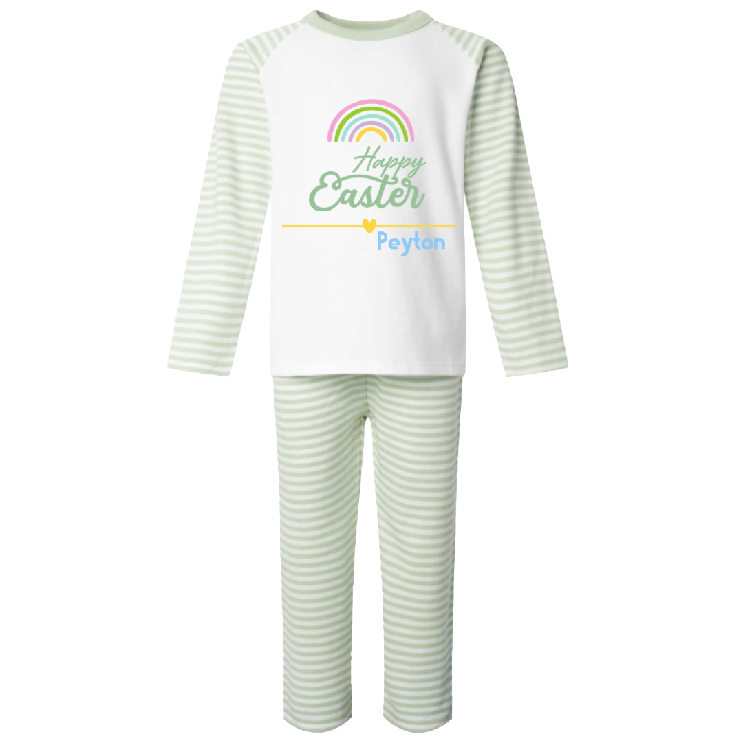 Green 'Happy Easter' Rainbow PJ's