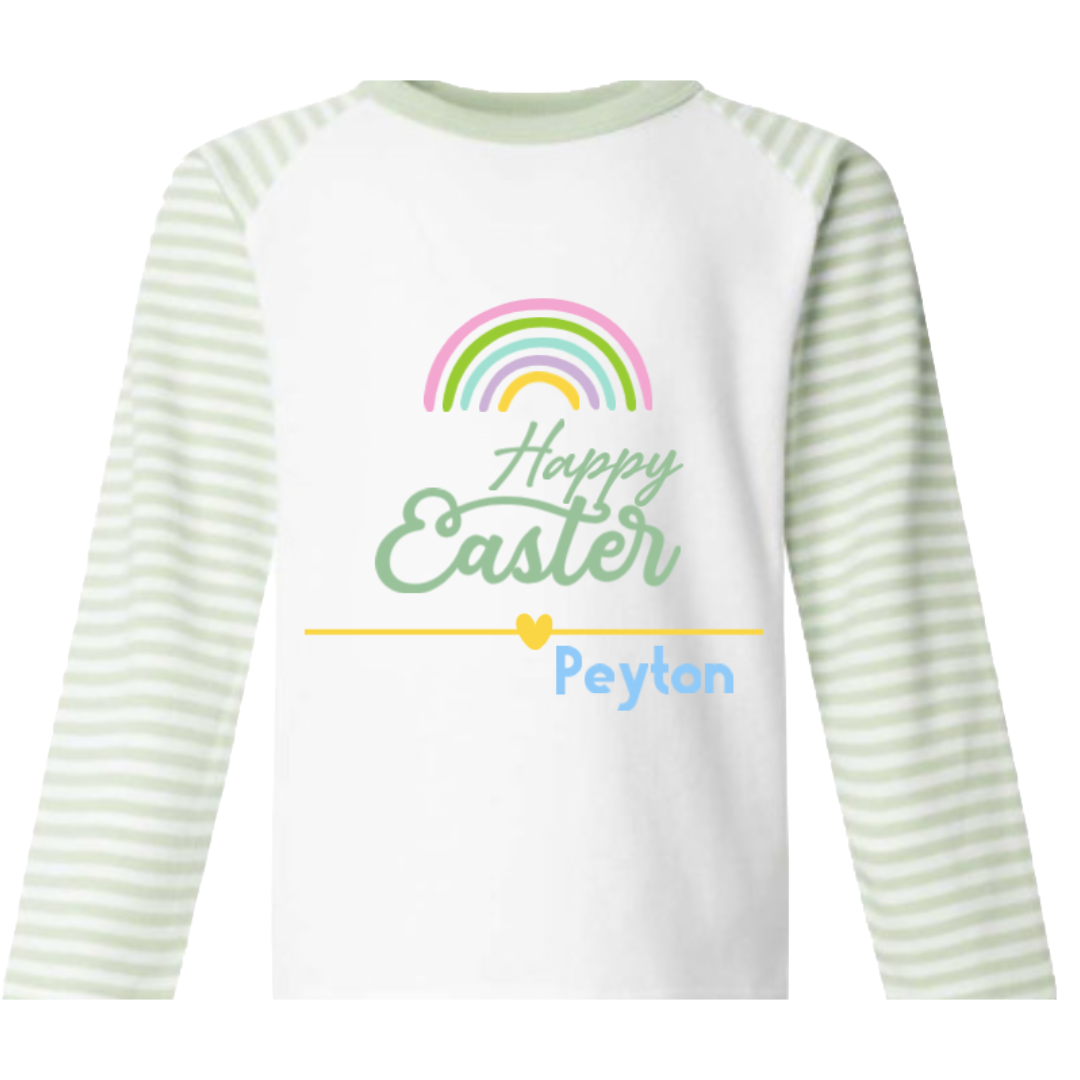 Green 'Happy Easter' Rainbow PJ's