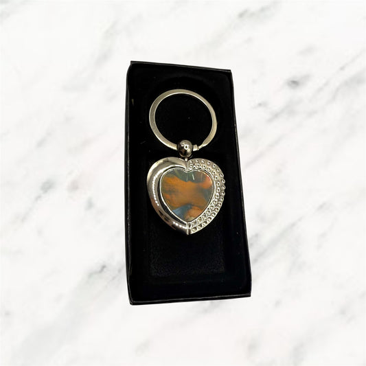 Rhinestone Heart Keyring
