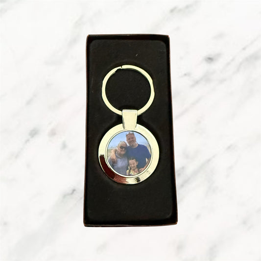 Silver Round Keyring