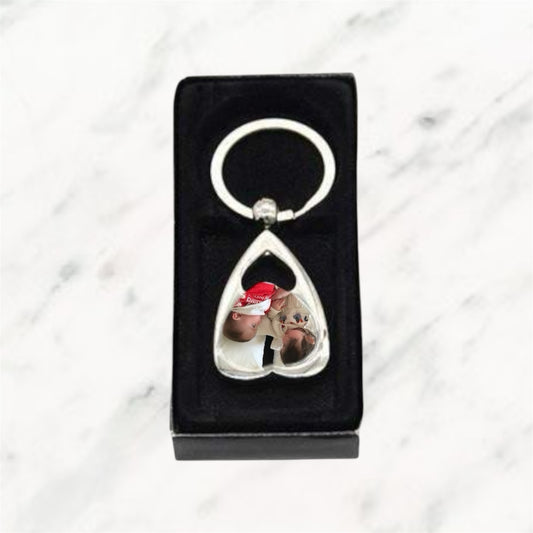 Double Love Heart Keyring