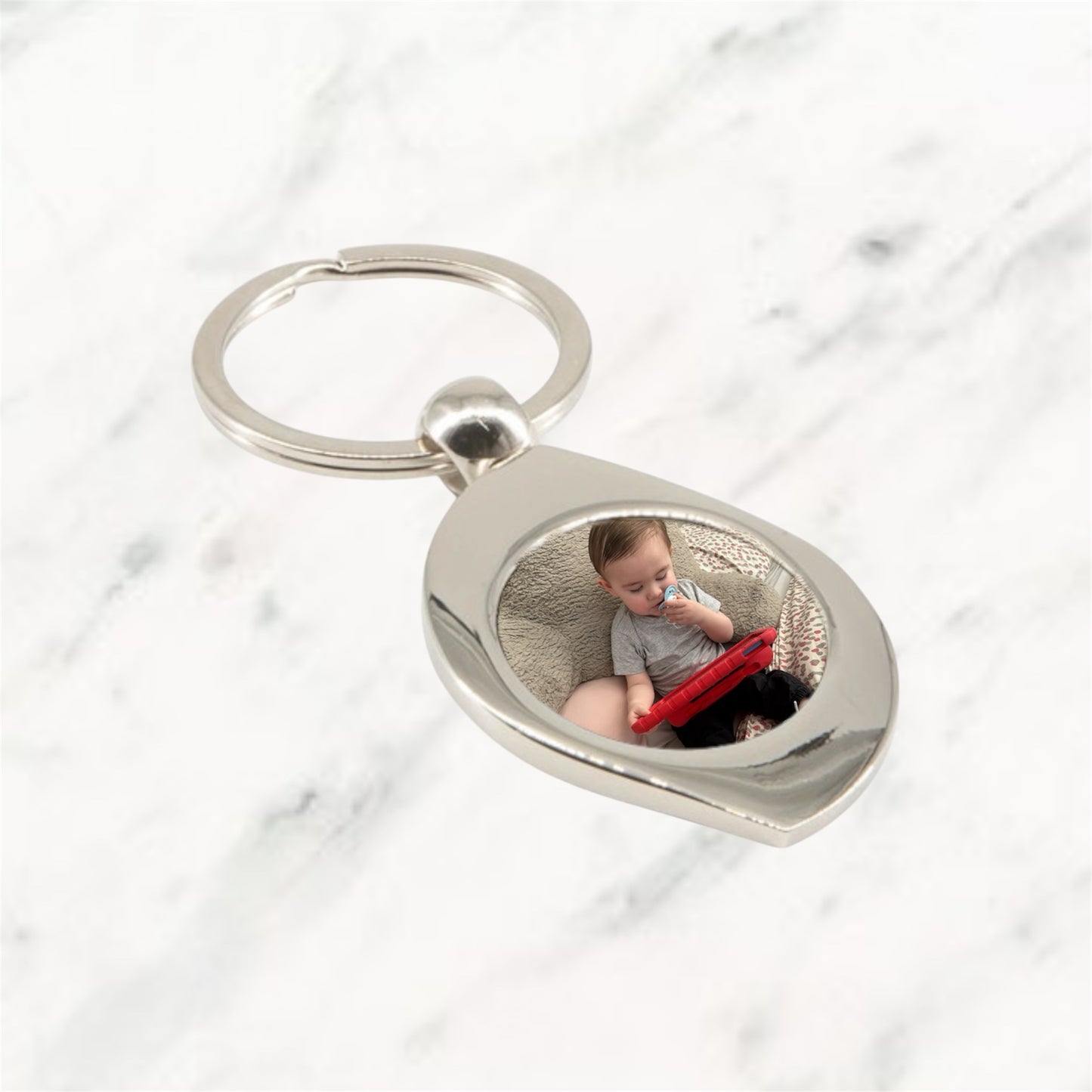 Silver Leaf Keyring