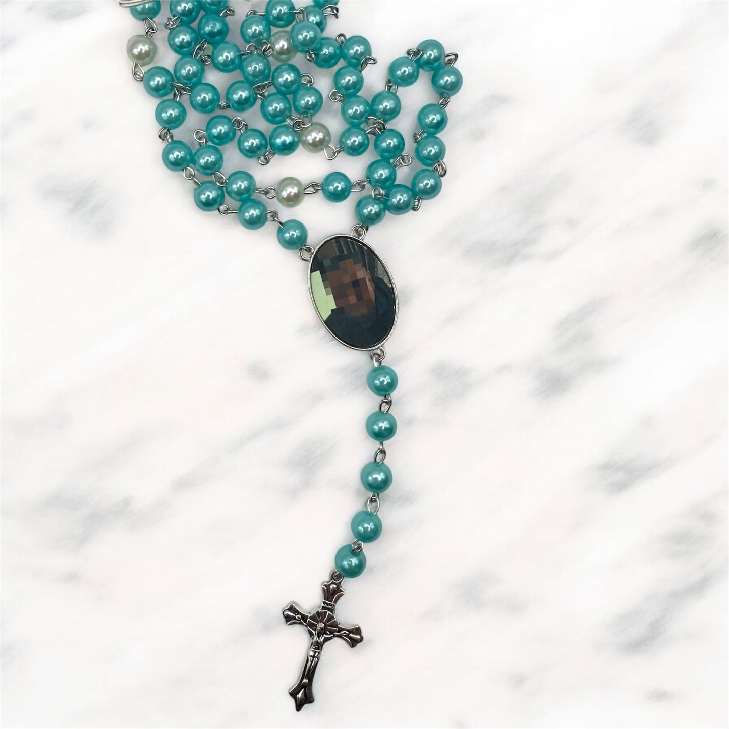 Blue Rosary Beads