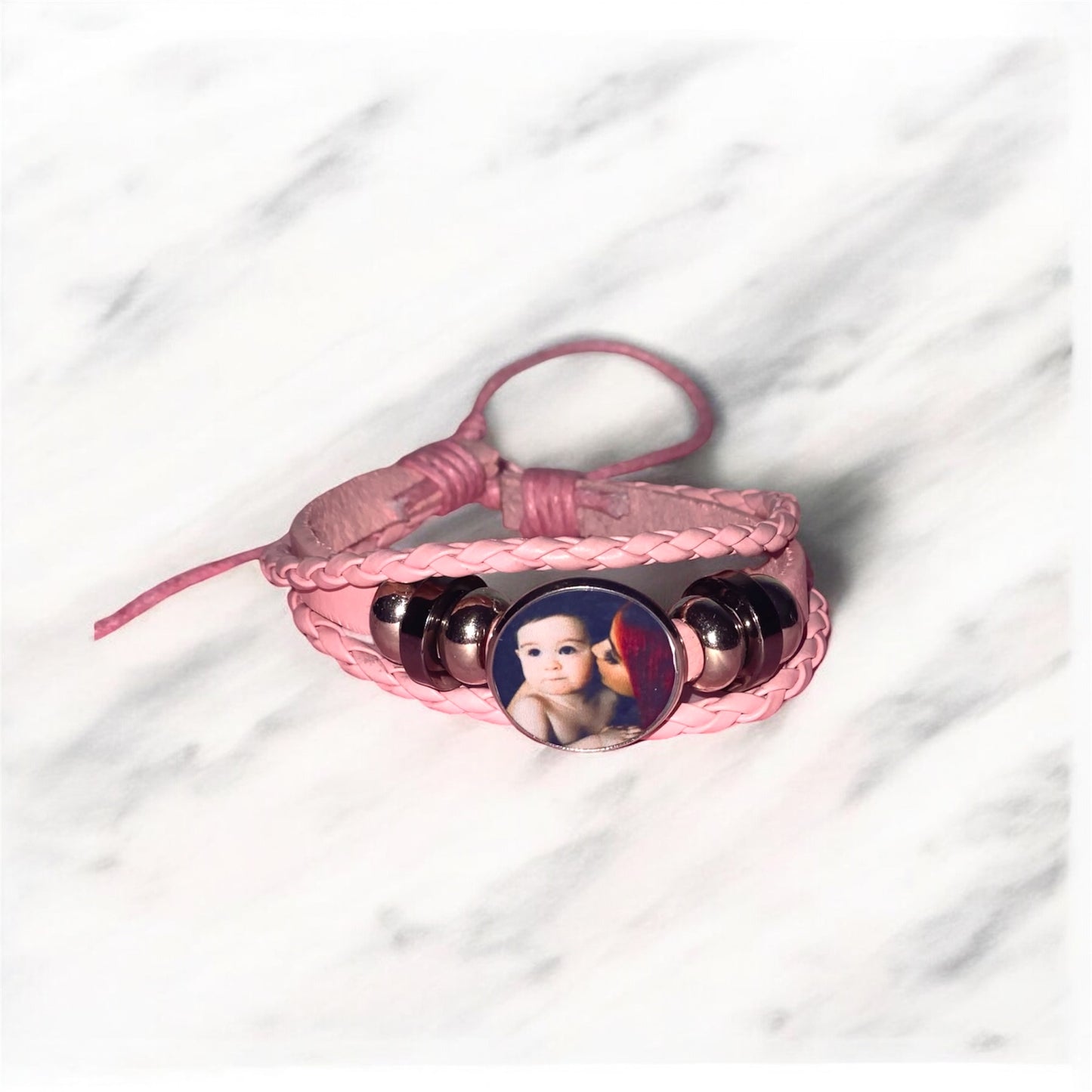Pink Leather Bracelet