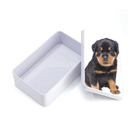 White Metal Rectangle Tin