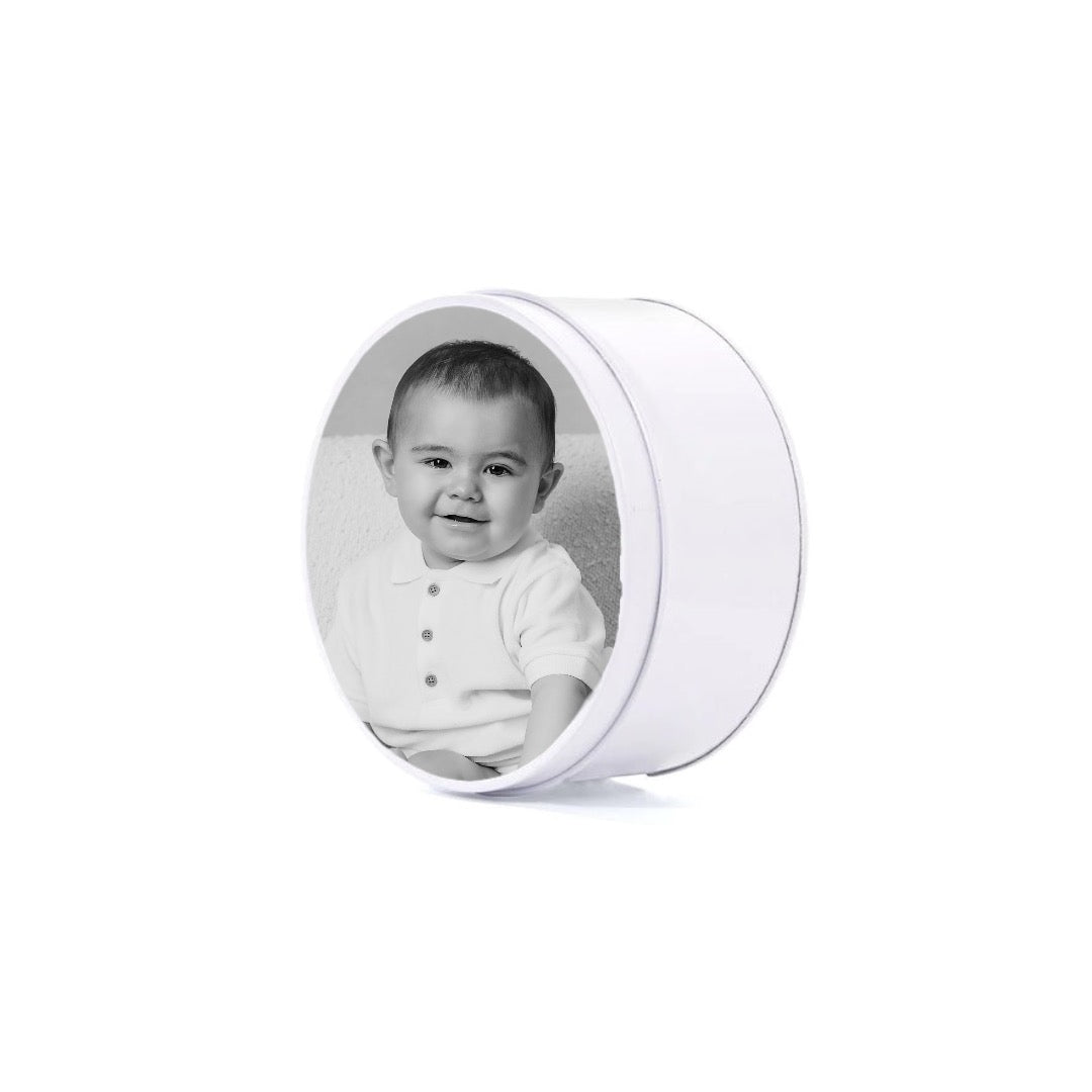 White Metal Round Tin