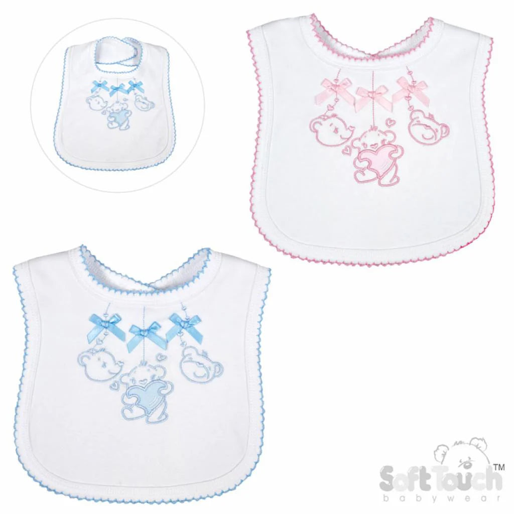 Teddy Embroidered Bib