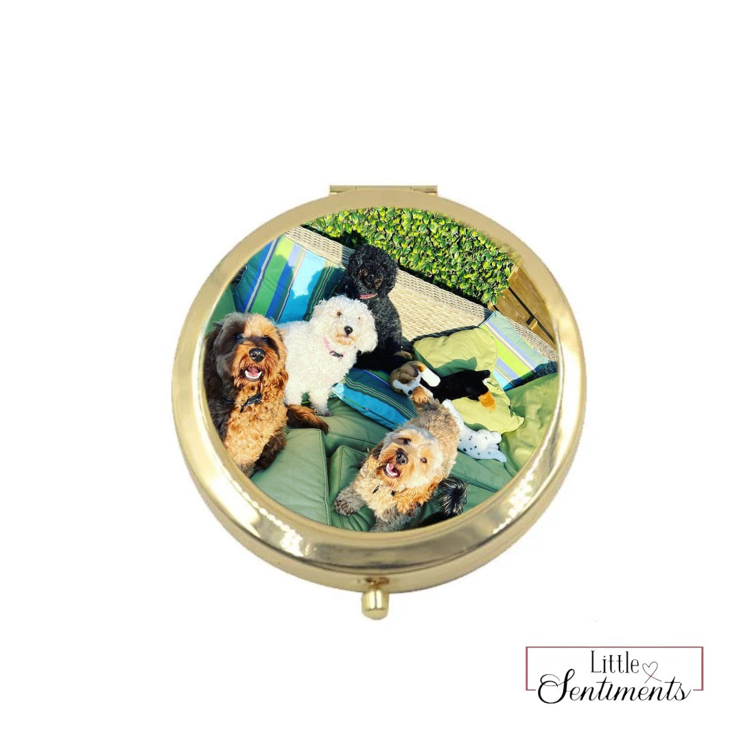 Gold Round Pocket Mirror