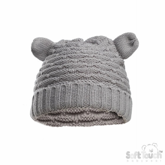 Cable Knit Hat with Ears