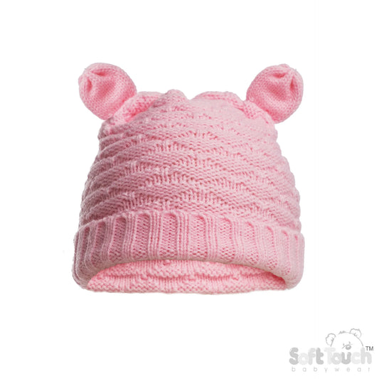 Cable Knit Hat with Ears