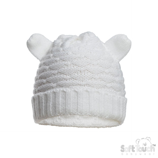 Cable Knit Hat with Ears