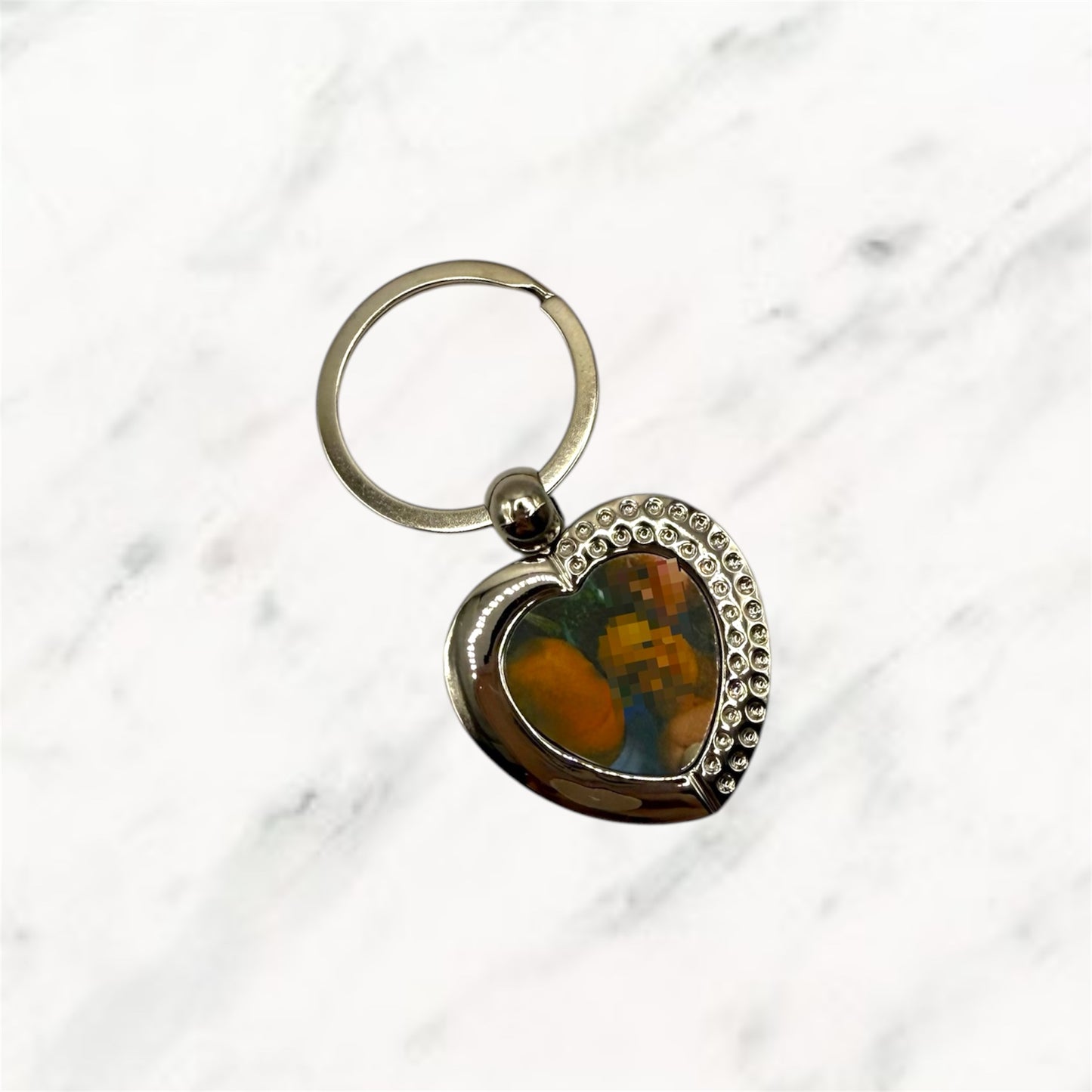 Rhinestone Heart Keyring