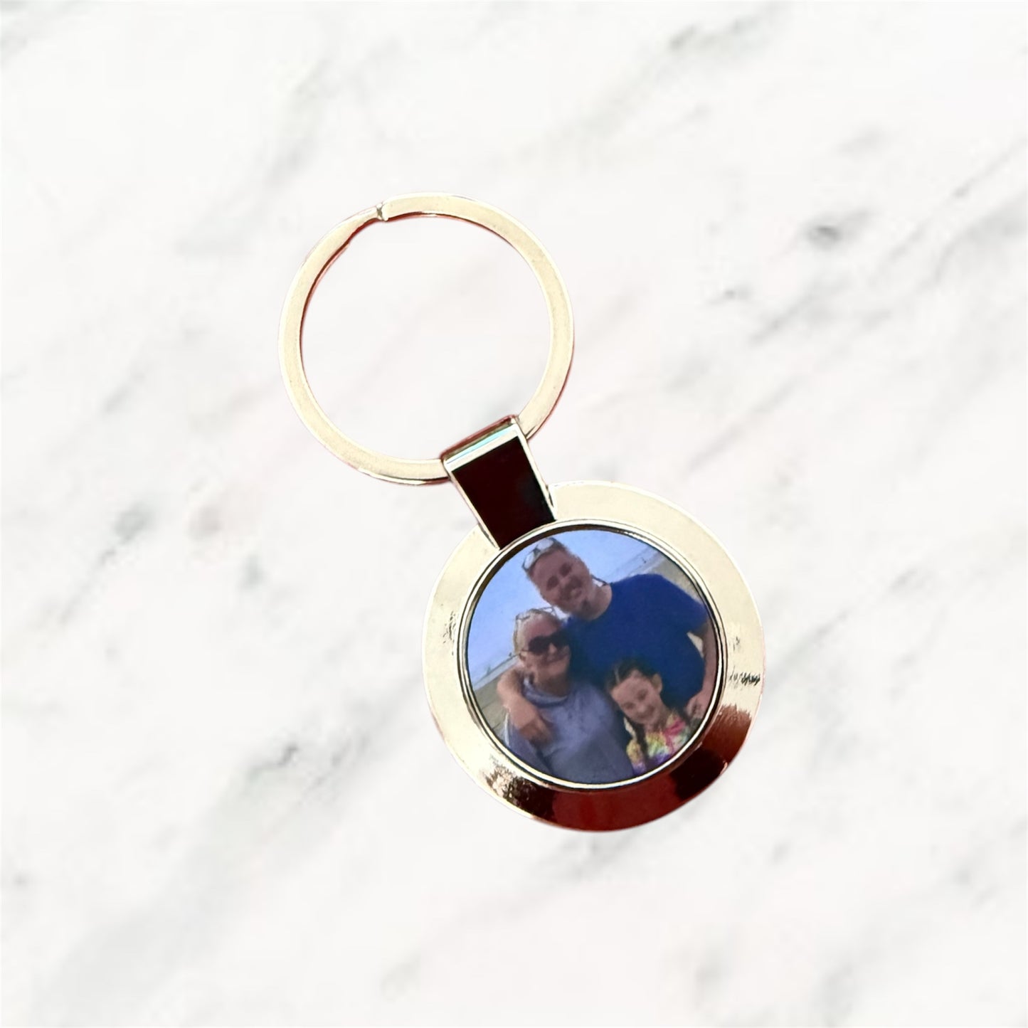 Silver Round Keyring