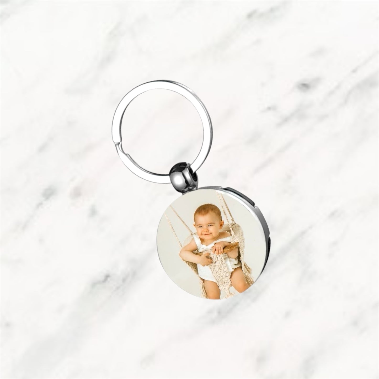 Round Clock Keyring