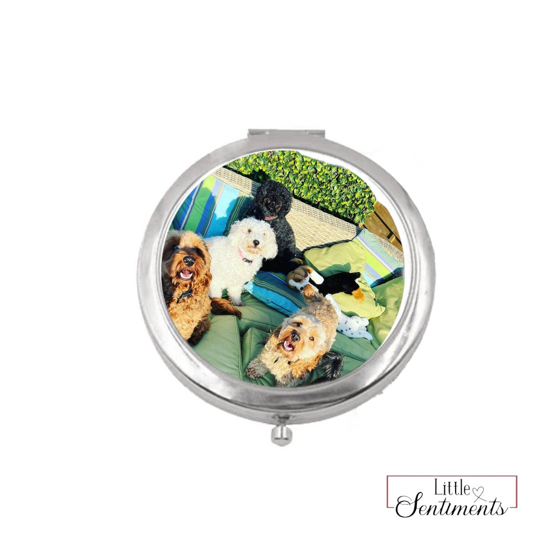 Silver Round Pocket Mirror