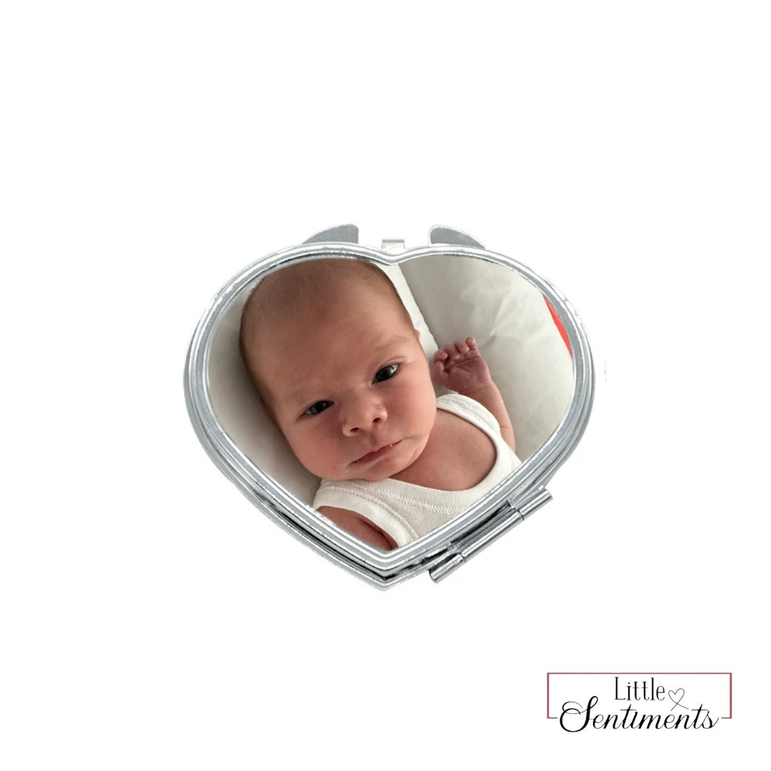 Silver Heart Pocket Mirror