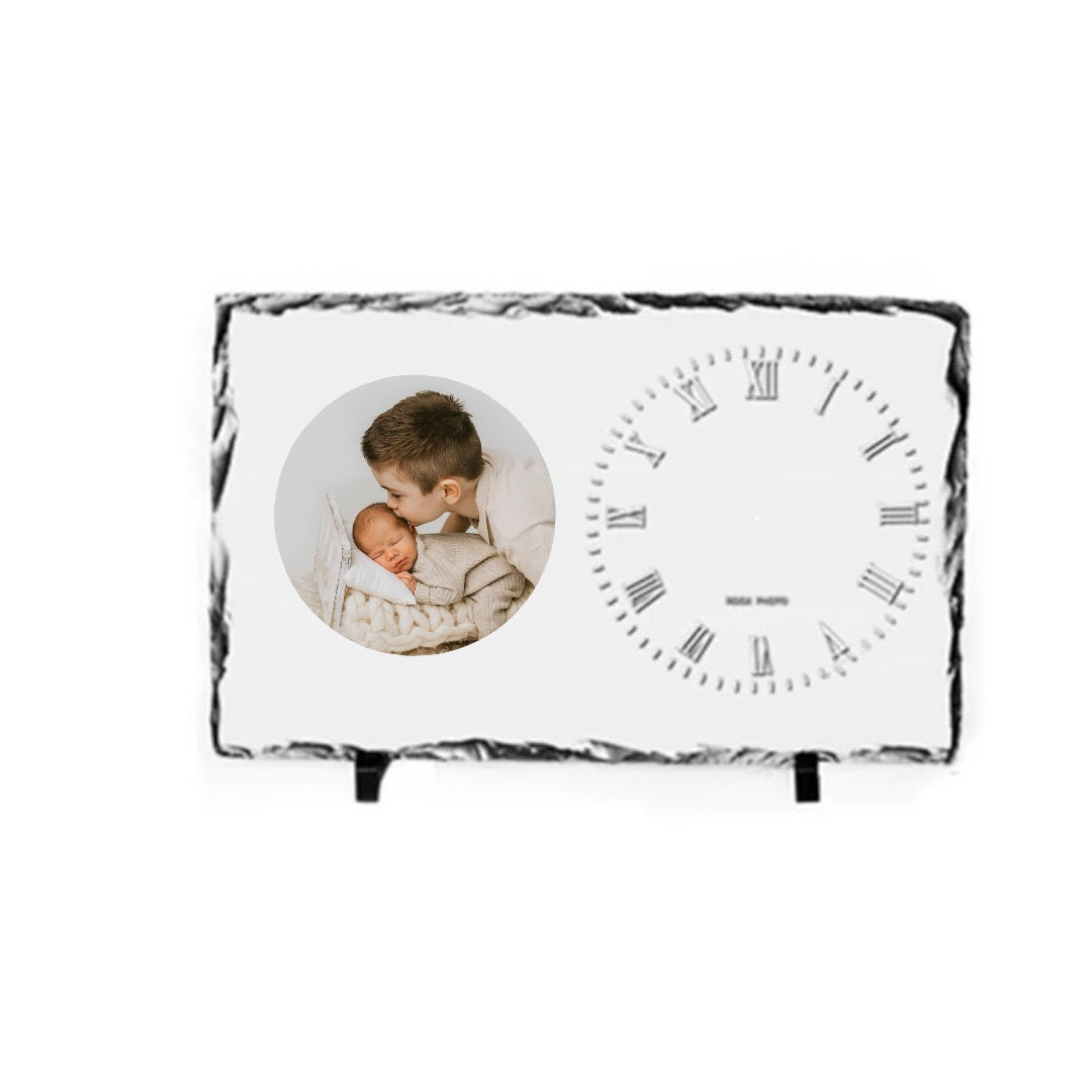 Rock Slate Clock