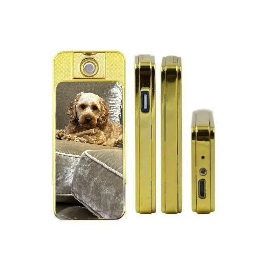 Gold Electric USB Rechargeable Lighter