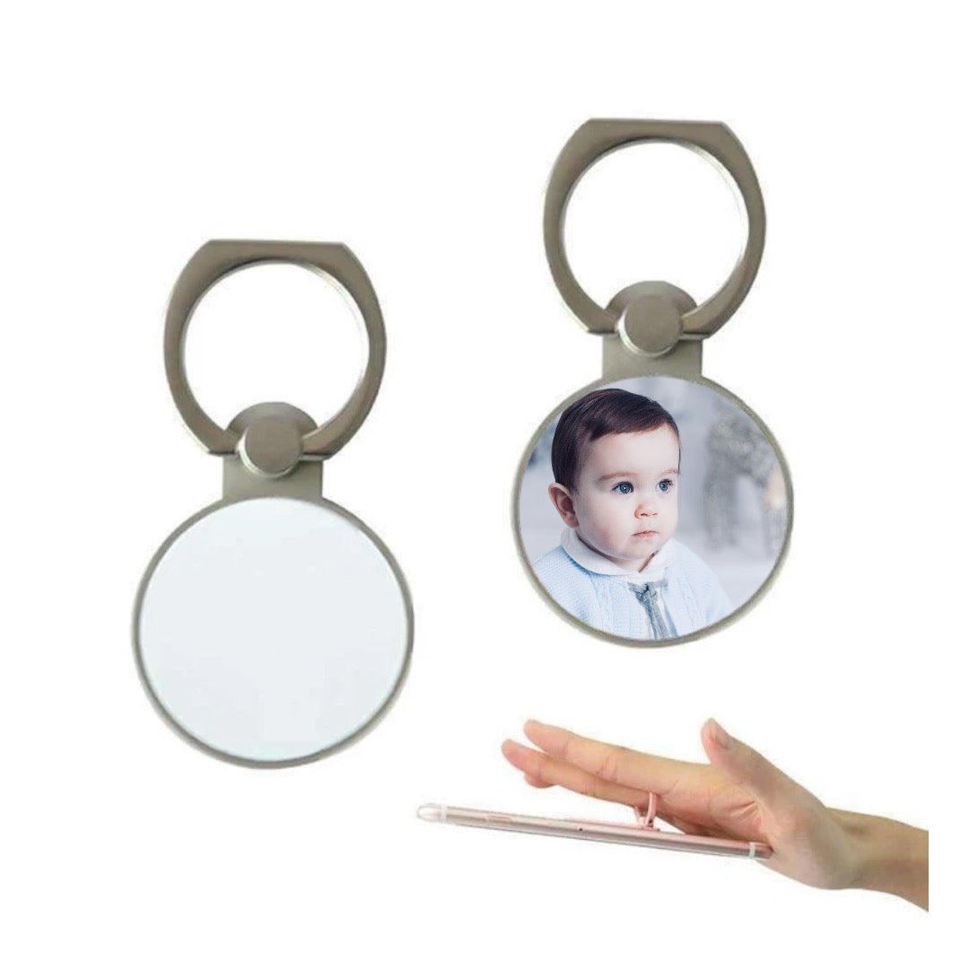 Round Silver Phone Ring Holder