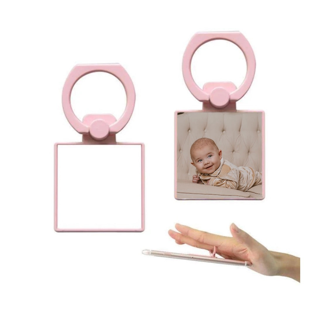 Square Pink Phone Ring Holder