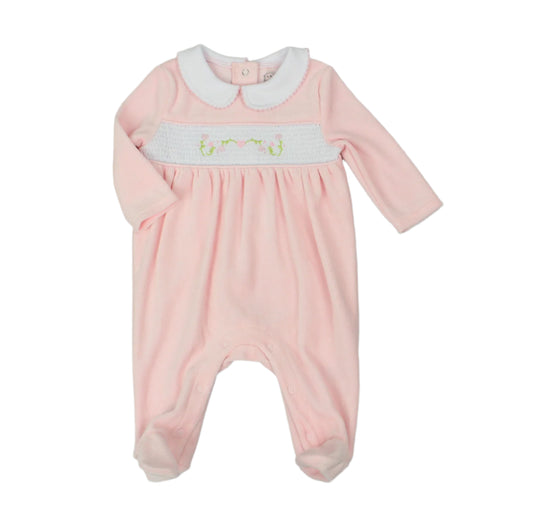 Floral Velour Babygrow